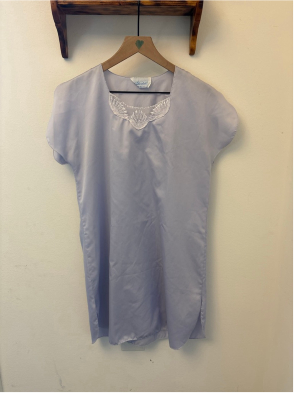 Stardust Lavender Chemise Slip with White Lace Trim